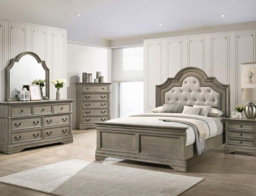 Traditional Bedroom Set with Upholstered Headboard 