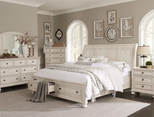 Traditional Sleigh Bedroom Set with Storage in Bed